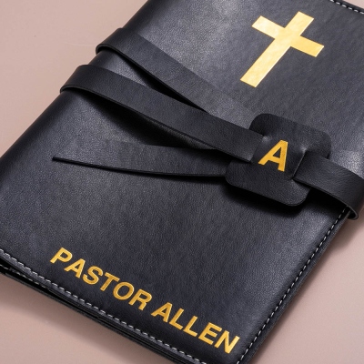 leather notebook with cross