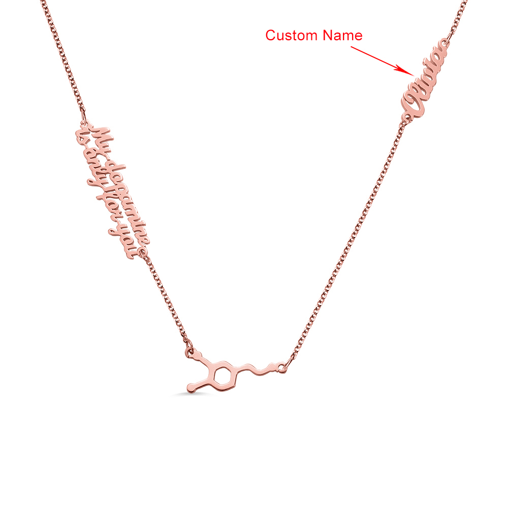 Personalized Dopamine Molecule Name Necklace