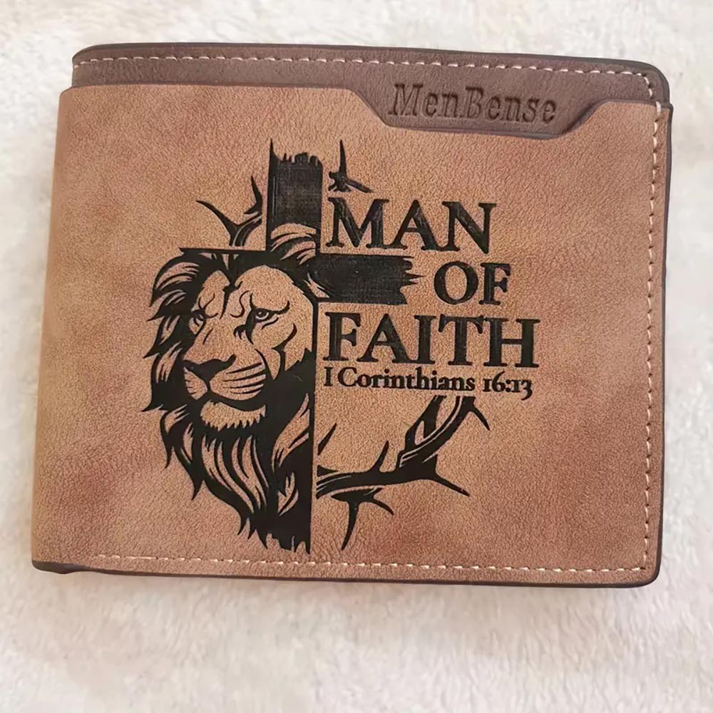 Men's Lion Pattern PU Leather Wallet