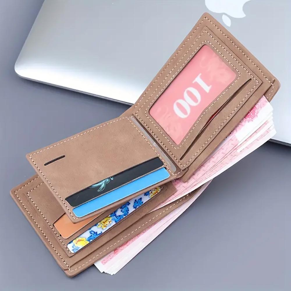 Men's PU Leather Simple Wallet with Jesus Pattern