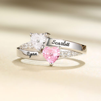 heart birthstone ring