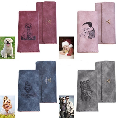 Photo Leather Long Wallet for Women