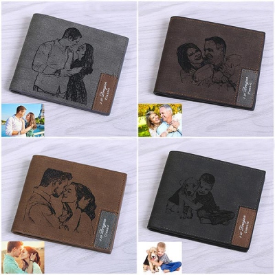 Personalized Photo Leather Wallet fo Men