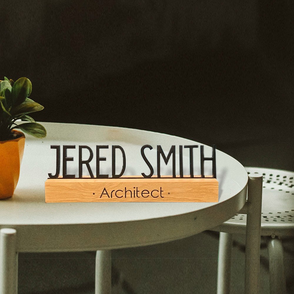 Customized Desk Name Plate, Nameplate for desk, Wood Desk Nameplate