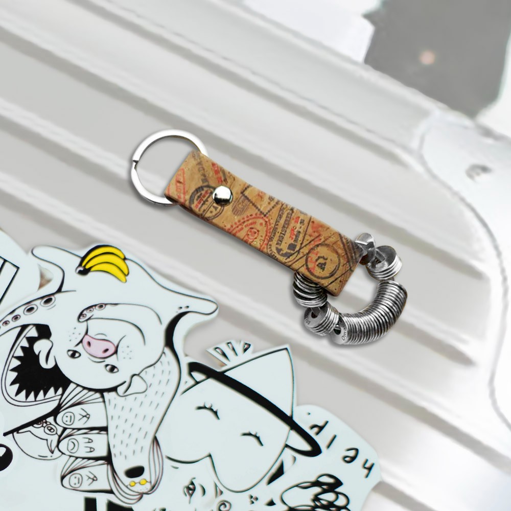 Custom Passport Keychain & Country Tokens Bundle, Vegan Leather