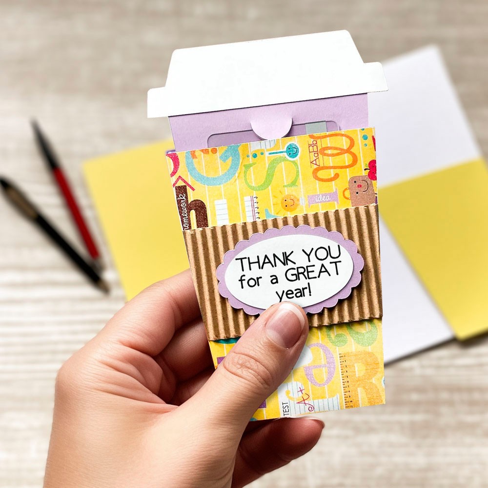 Custom Coffee Cup Gift Card Holder, Teacher Gift Card Holder, Teacher