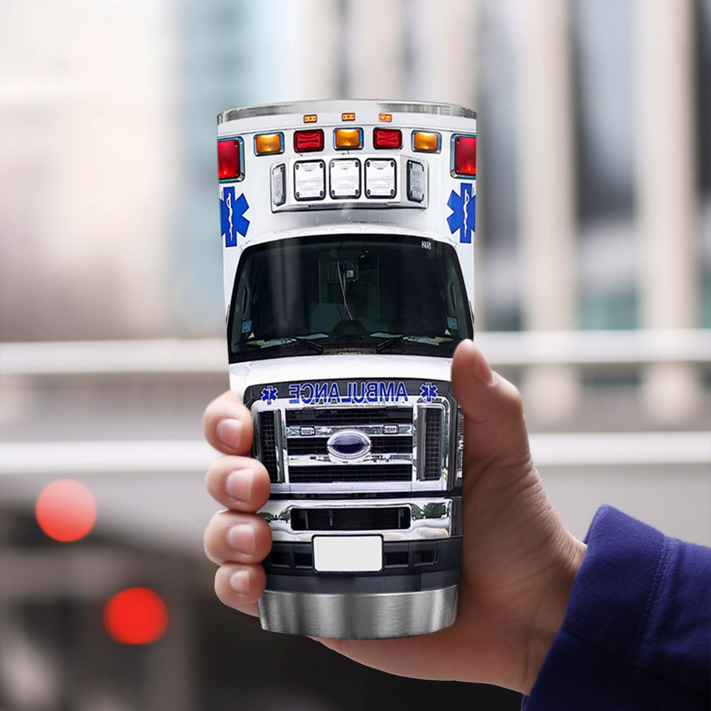 Personalized Ambulance Tumbler, Ambulance Driver Tumbler, Paramedic Tumbler Coffee Travel Mug, EMS Cup, Ambulance Driver Appreciation Gift