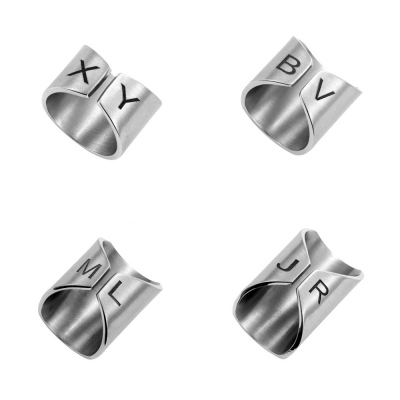 Personalized Boho Wide Cuff Long Ring in Stainless Steel