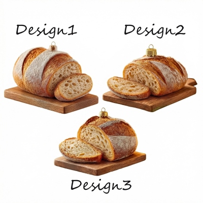 Personalized Sourdough Bread Keychain with Name, Realistic Food Keyring, Backpack Bag Accessory, Birthday Gift for Bread Enthusiasts/Baking Lovers