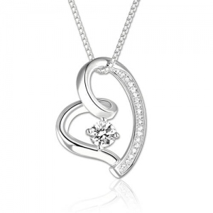 Love In Your Heart Birthstone Necklace Sterling Silver