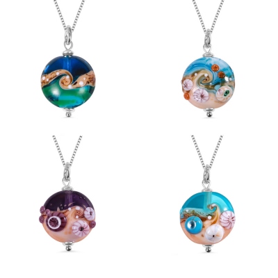 Handmade Sand & Sea Beach Style Necklace in Silver