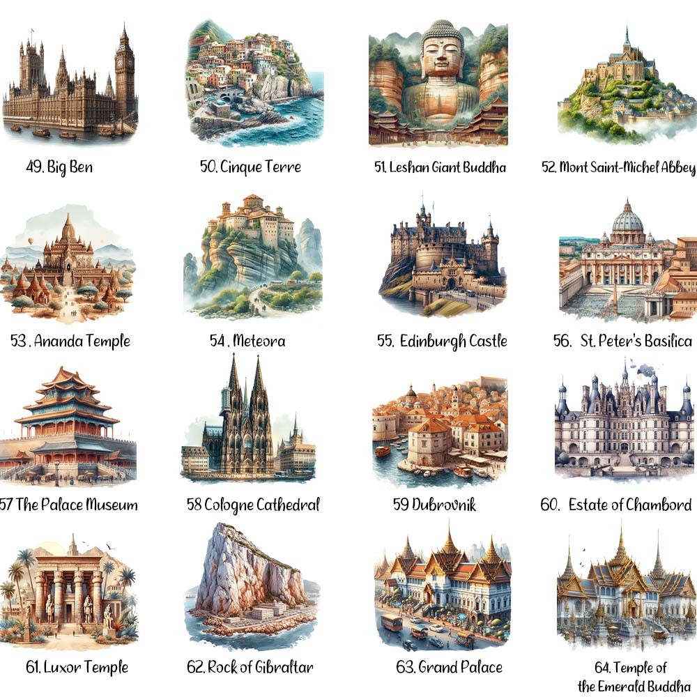 Watercolor Landmarks