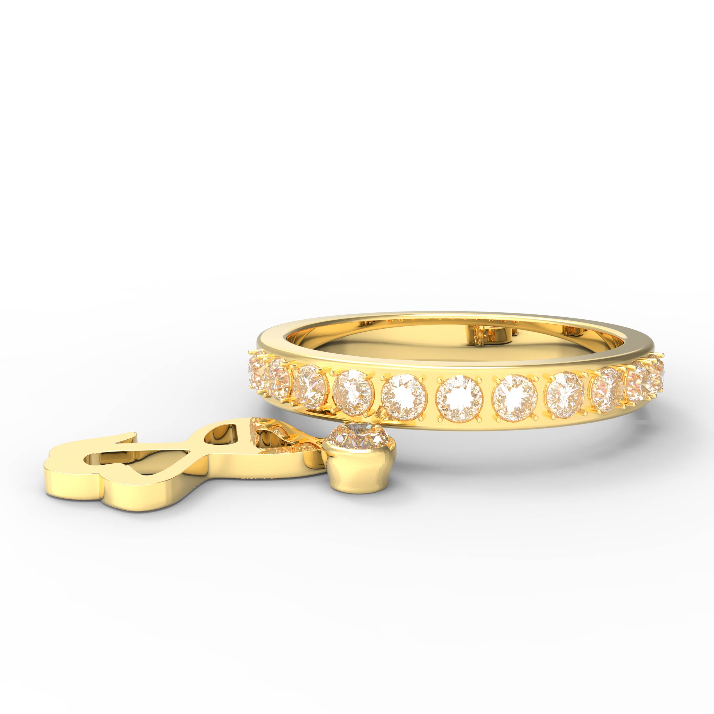 Anel de Birthstone personalizado com cachorro