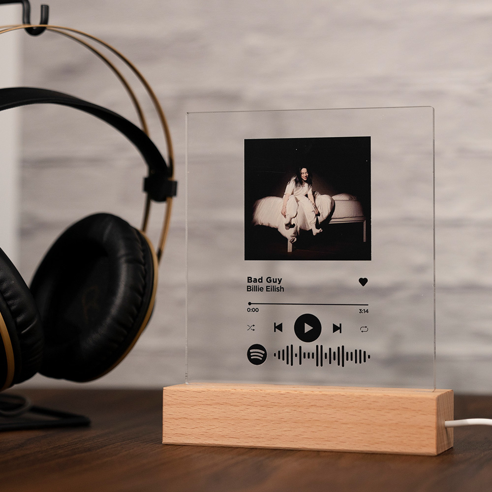 Luz noturna de placa de música acrílica de código de Spotify digitalizável personalizada