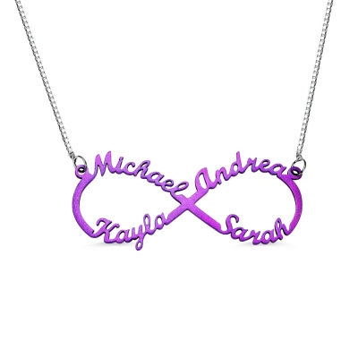 Personalized Colorful Infinity Name Necklace