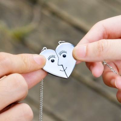 Personalized Heart Couple Necklace