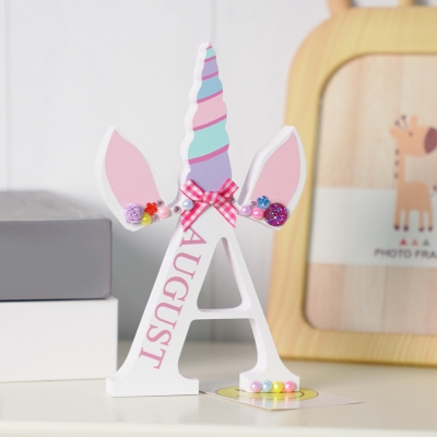 Personalized Wooden Unicorn Style Letter