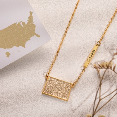 Personalized U.S. State Necklace