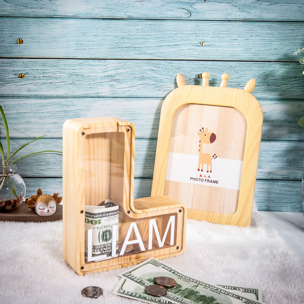 Customized Wooden Name Money box