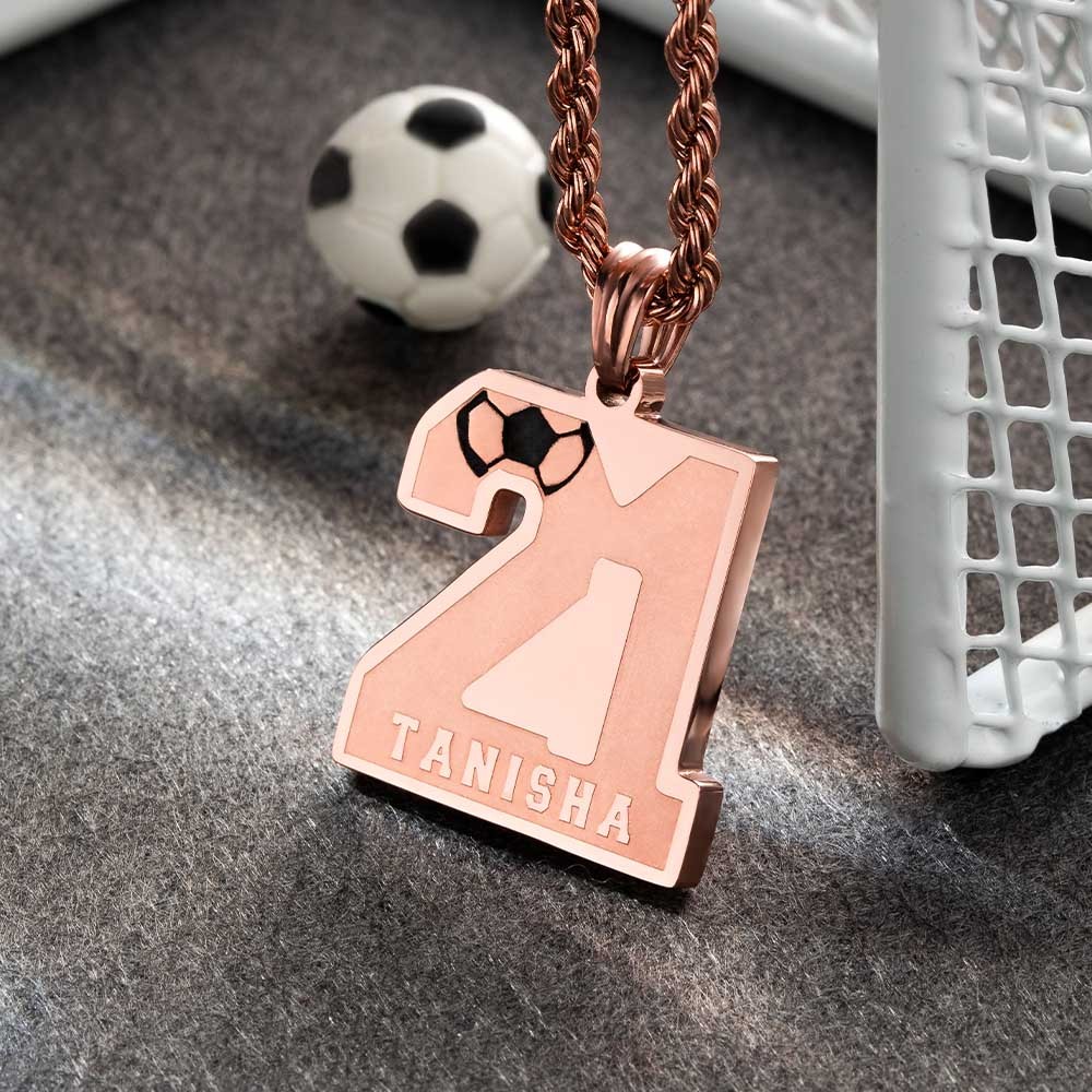 Coffret Cadeau Football : 2 Colliers (maillot + Ballon) + Porte-clés Légende N°7 - Bijoux Pour Fans Et Supporters