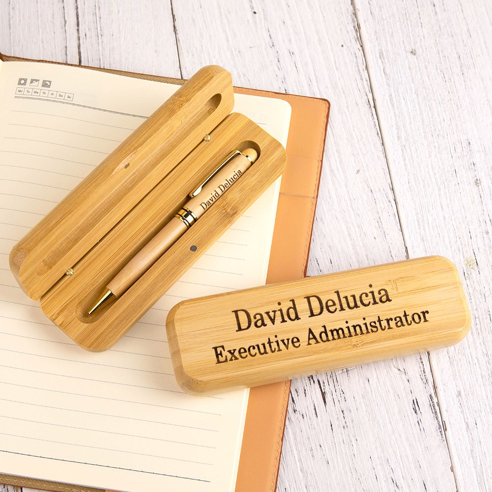 Engraved Natural Wooden Ballpoint Pen with Gift Box