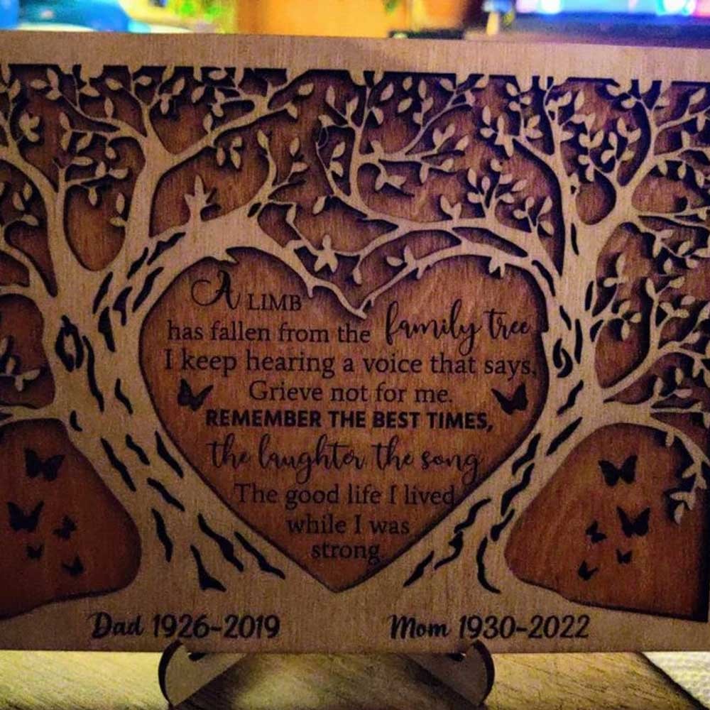 Custom Memorial Tree Family Ornament, Bereavement Gift
