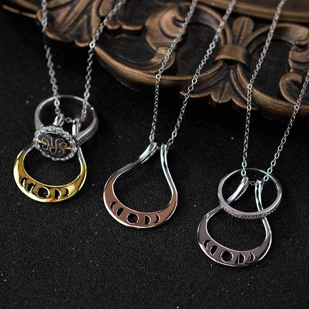 Moon Phases Ring Holder Necklace
