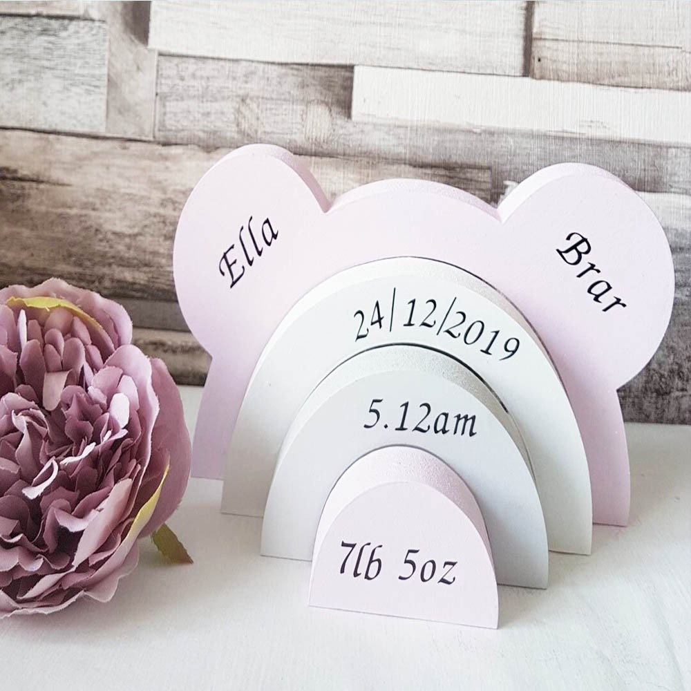 Personalized Wooden Newborn Various Shape Stacking Decorations, Memorial Gifts for Newborns, Bedroom Decor, Baptism Gifts, Kindergarten Decoration