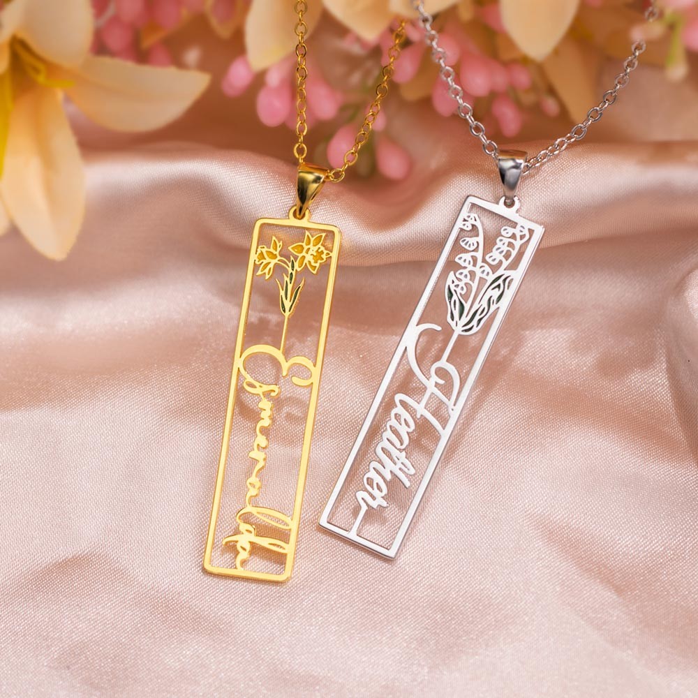 flower name necklace