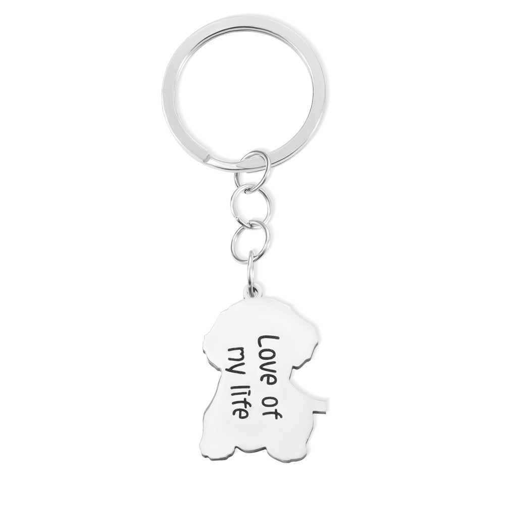 Silver Keychain with Engraved Pet Photo