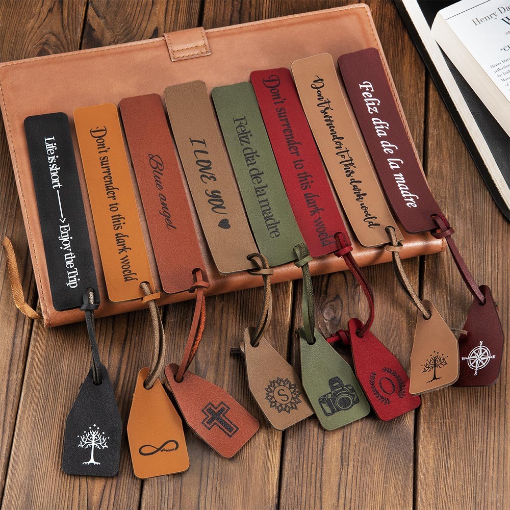 Personalized Leather Bookmark, Sold at 2pcs, Customized Leather Gift for Men, Anniversary Gift, Travelers/Graduation Gifts, Gift for Student/Book Lovers