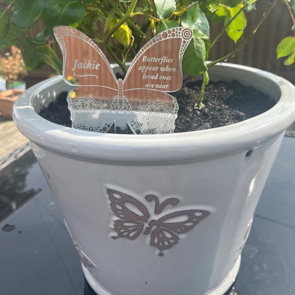 Décoration Funéraire En Acrylique 2D Pour Cimetière - Forme Cœur Ou Croix, Motifs Fleuris - Résistante Aux Intempéries, Facile à Planter - Pour Souvenir Au Jardin, Cour Ou Pelouse