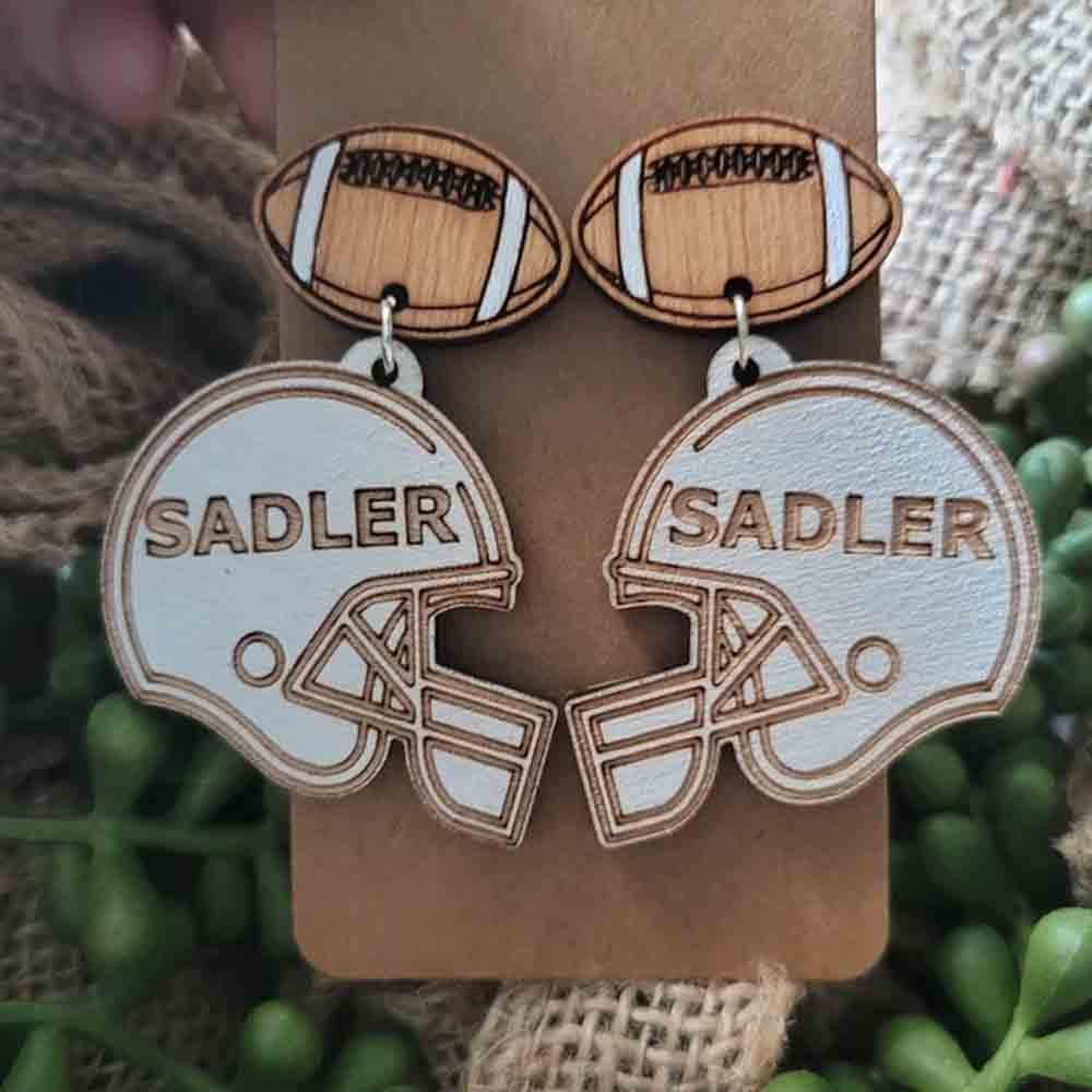 Football Helmet Earrings, Personalized Football Earrings, Football Jewelry, Game Day Outfit