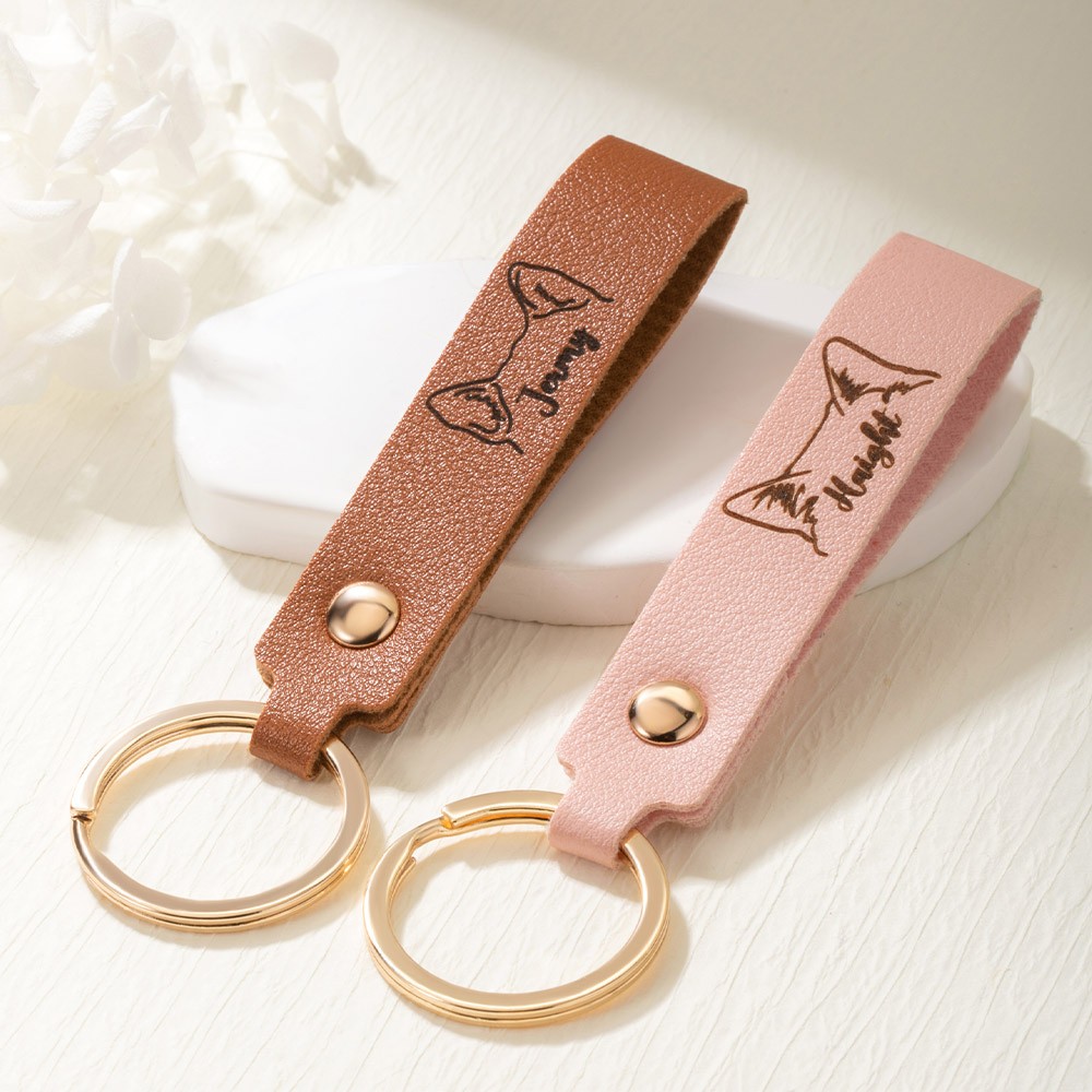 Porte-clés Souvenir En Cuir Forme Patte - Pour Conserver Les Poils De Ton Animal (chien, Chat) - Compact, Fermeture Pression, Cadeau émotionnel