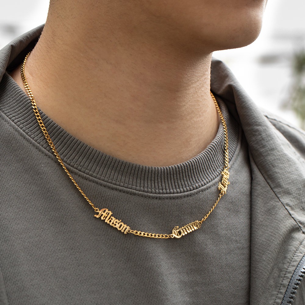 Personalized Name Necklace For Men Custom Kid Name Necklace Initial 