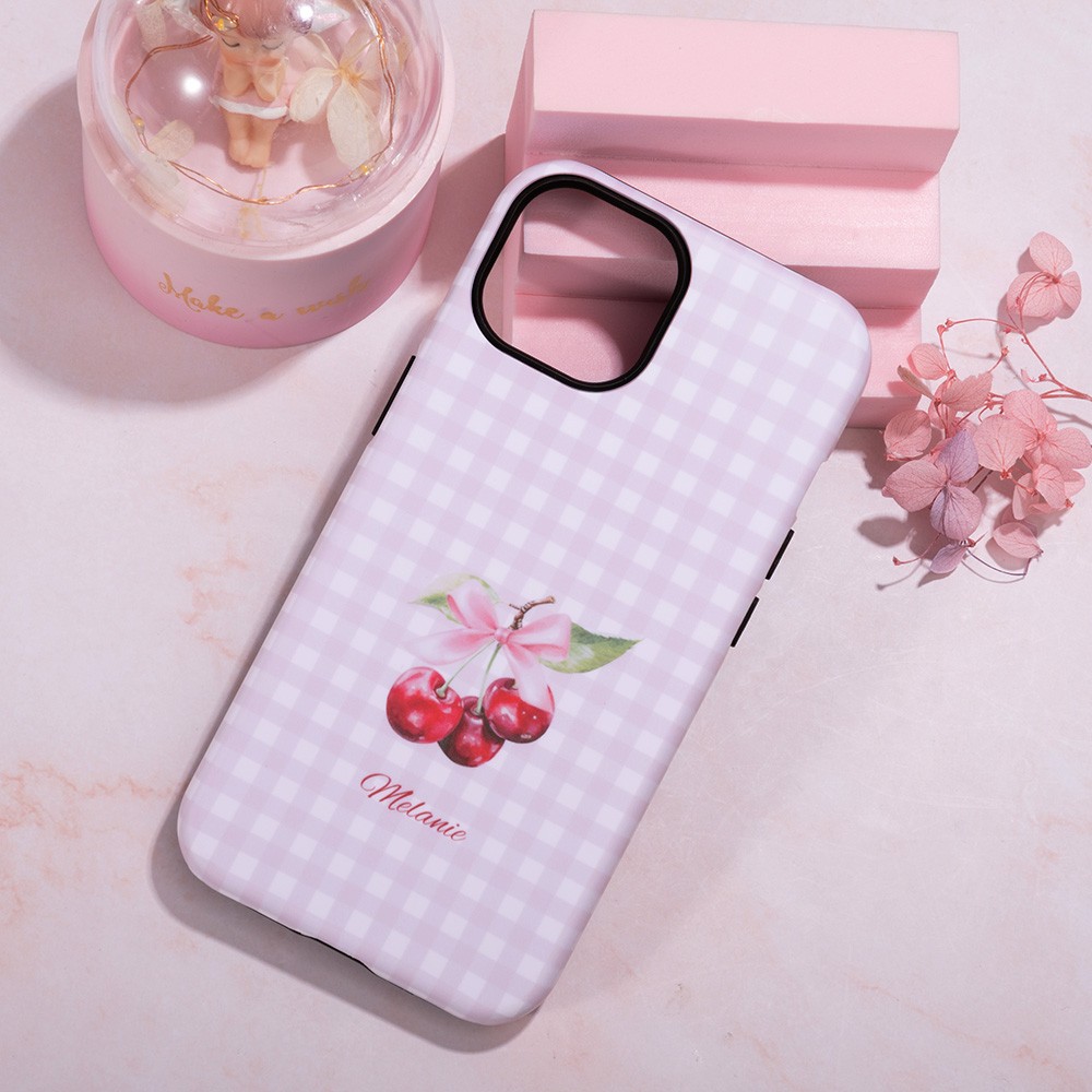Hoesje met roze linten en vlinderdaspatroon Compatibel met iPhone