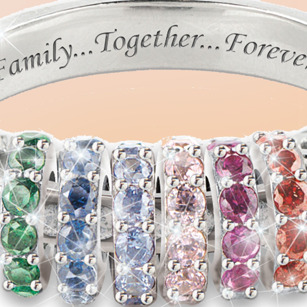 Family Together Forever Birthstones Ring