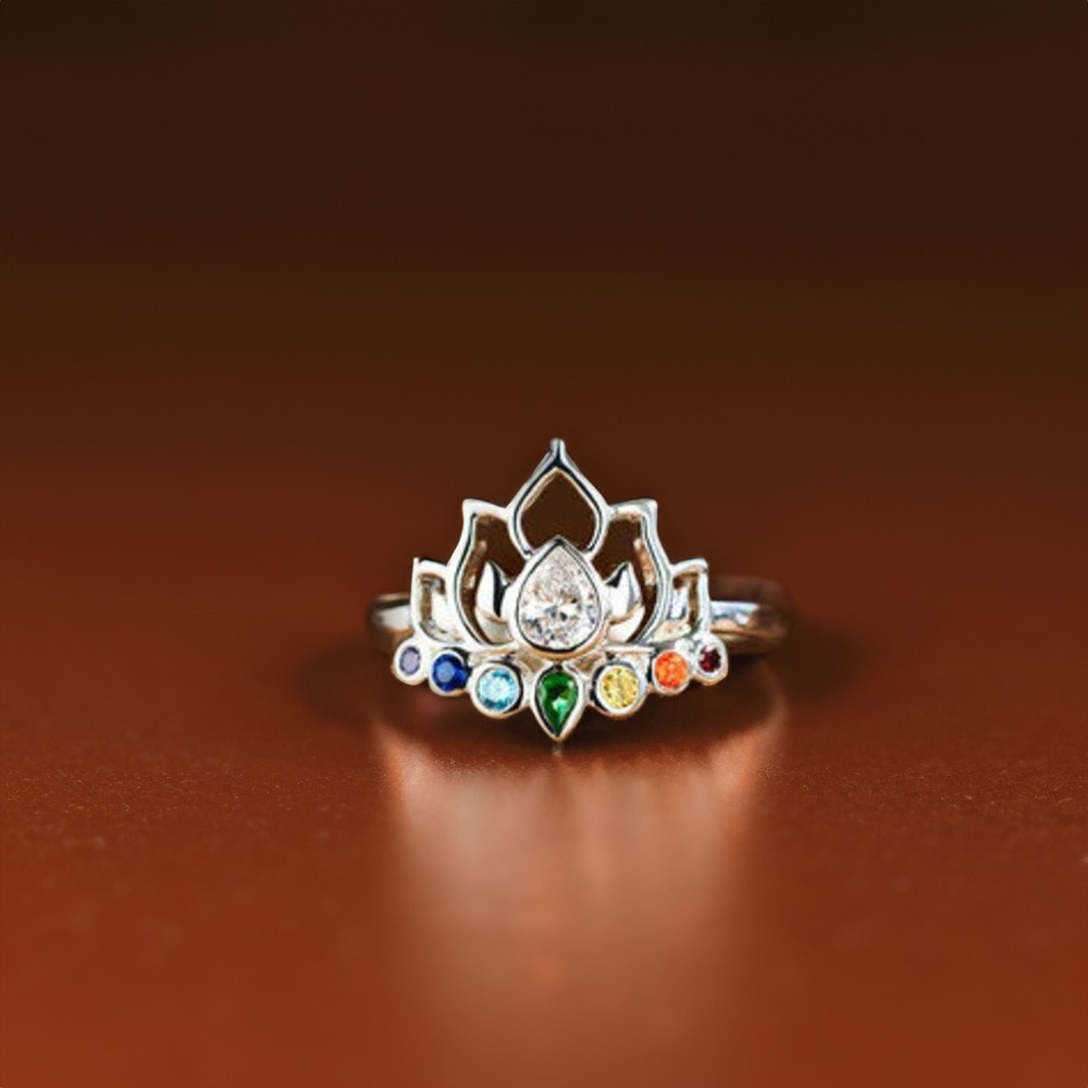 Birthstone Rebirth Lotus Ring