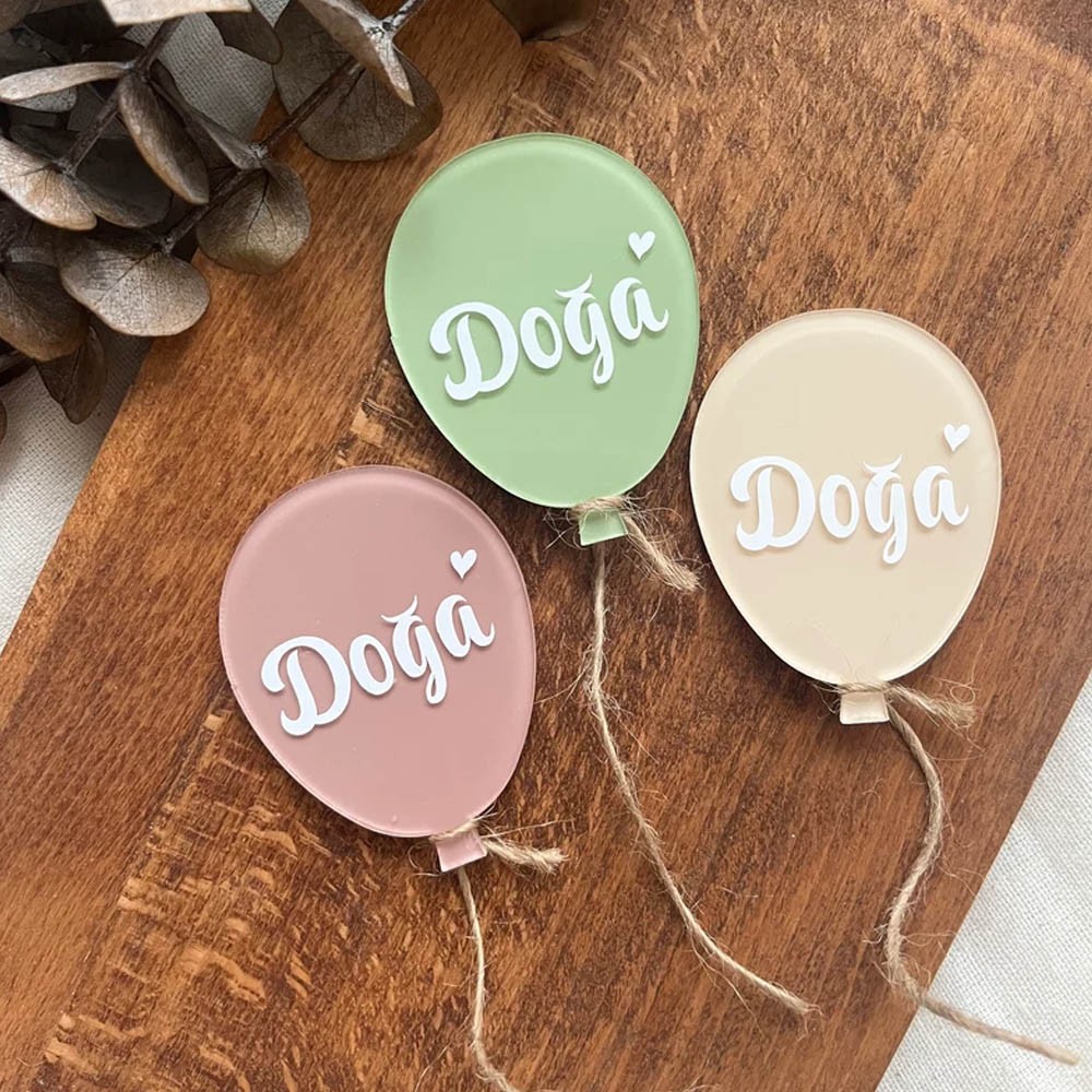 (Set of 5)Personalized Balloon Concept Magnet, Custom Fridge Magnet, Baby Gifts