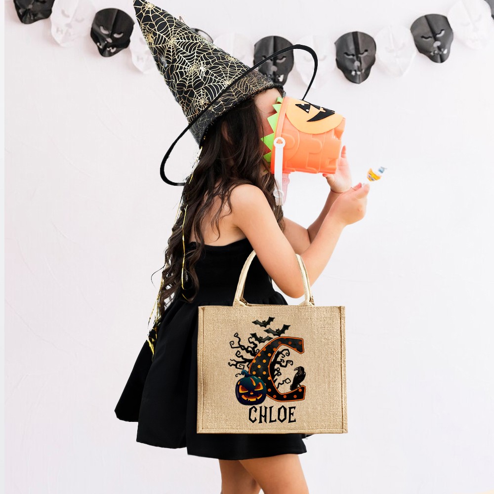 Personalized  Name Halloween Tote Bag