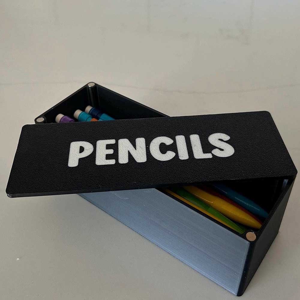 Personalized Name Pencil Box, 3D Printed Compact Magnetic Lid Storage , Fits Most Mechanical Pencils, Back to School/Christmas Gift for Kids/Students
