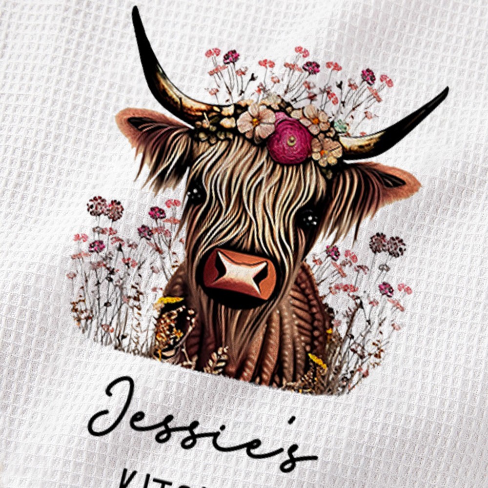 Highland Cow Tea Towel