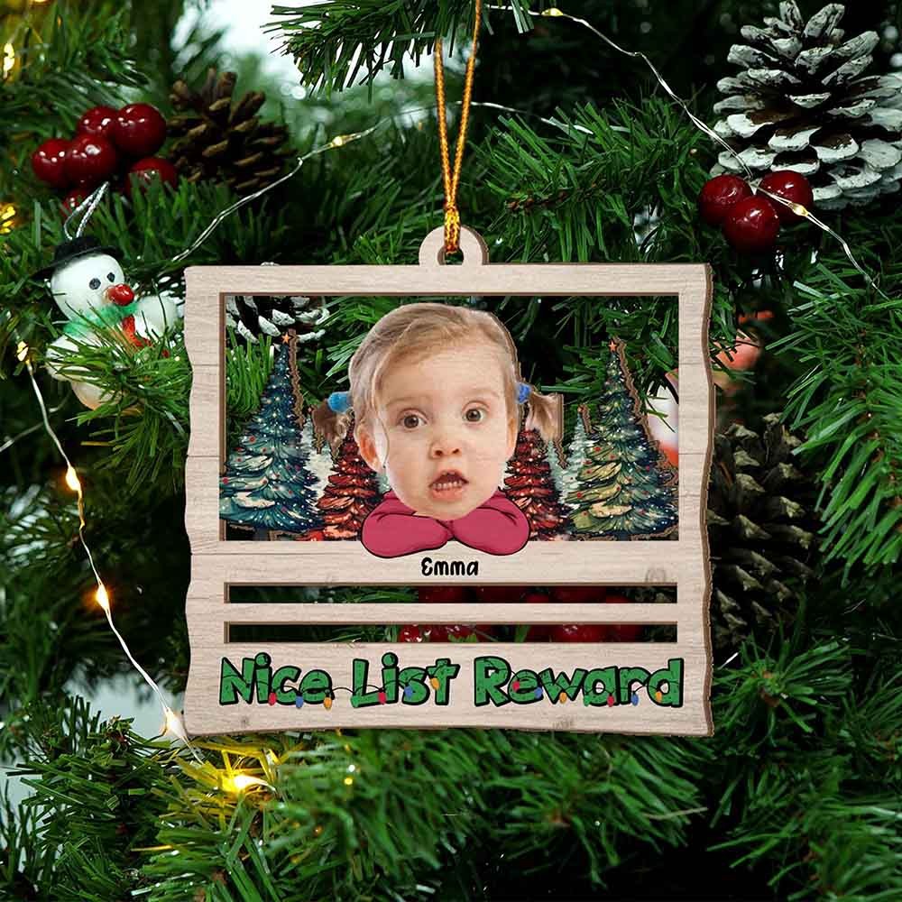 Personalized Name & Photo Christmas Money Holder Wooden Ornament, Cute Money Holder Tree Christmas Gift, Holiday Decoration Gift, Xmas Gifts for Kids