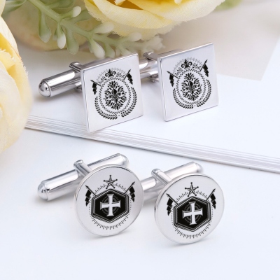 Personalized Family Crest Cufflinks Photo Cufflinks