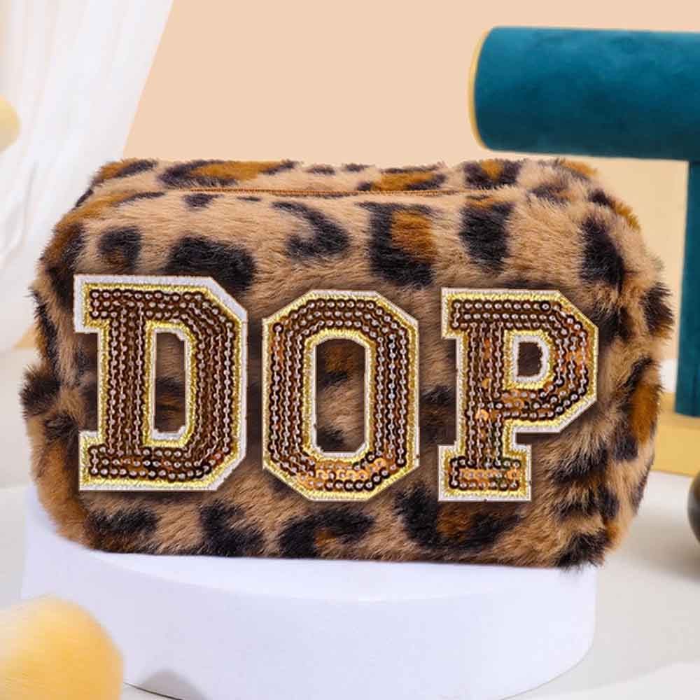 Custom Y2K Leopard Print Cosmetic Bag, Fashionable Design Soft Material Large Capacity Cosmetic Storage, Gift for Her