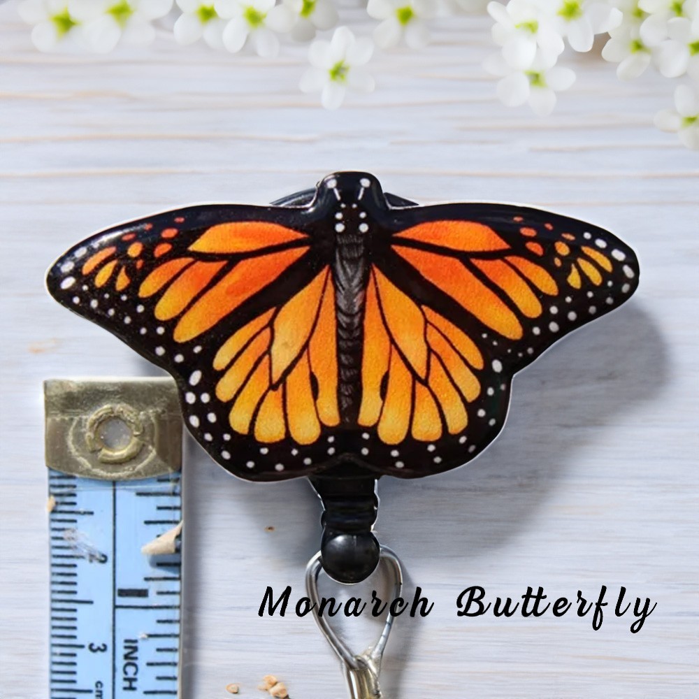 butterfly badge holder retractable clip