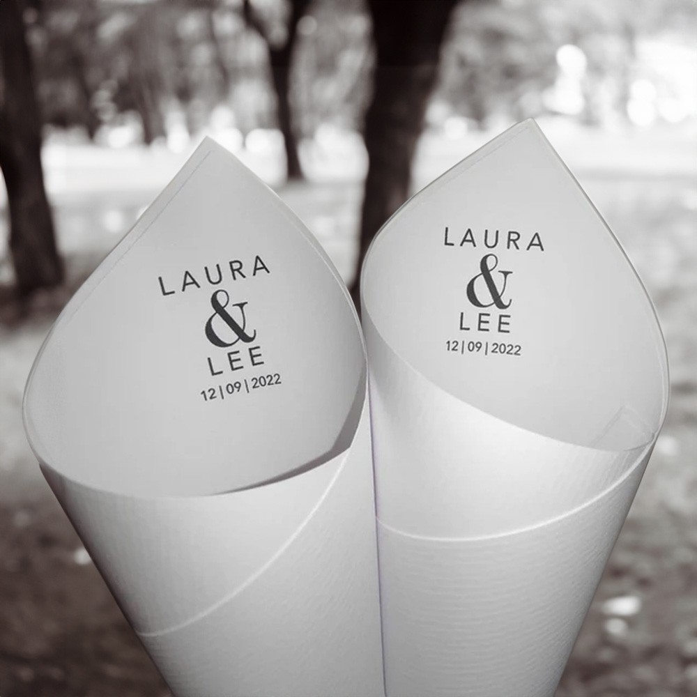 (Sold at 10pcs)Personalized Confetti Cones with Names and Date, Custom ...