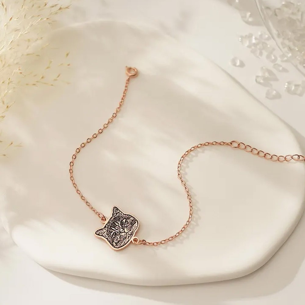 Pet Portrait Charm Bracelet, Bracelet for Dog Mom, Pet Owner Bracelet, Memorial Pet Jewelry, Cat Photo Jewelry, Pet Loss Gift, Gift for Mum