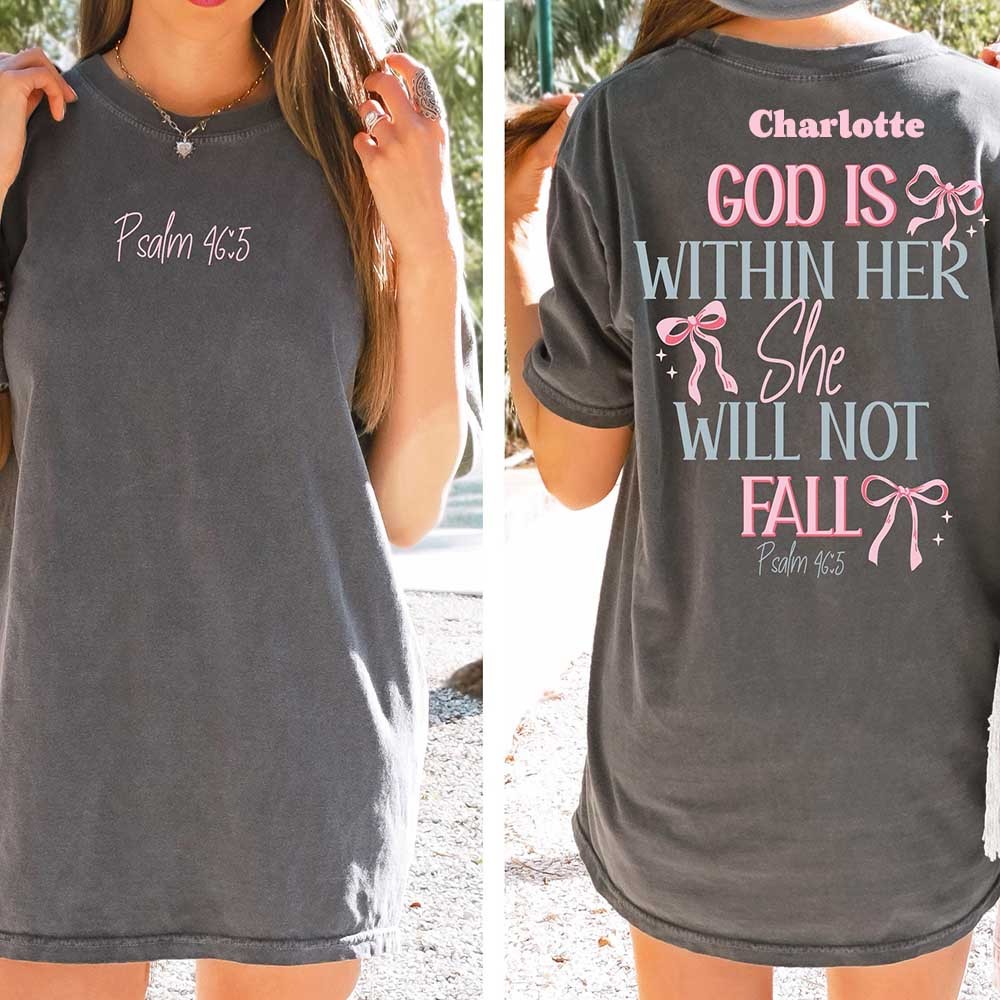 God Is Within Her She Will Not Fall Hoodie Coquette Christian Shirt Jesus Hoodie Christian Sweatshirt Christian Bible Verse Sweatshirt