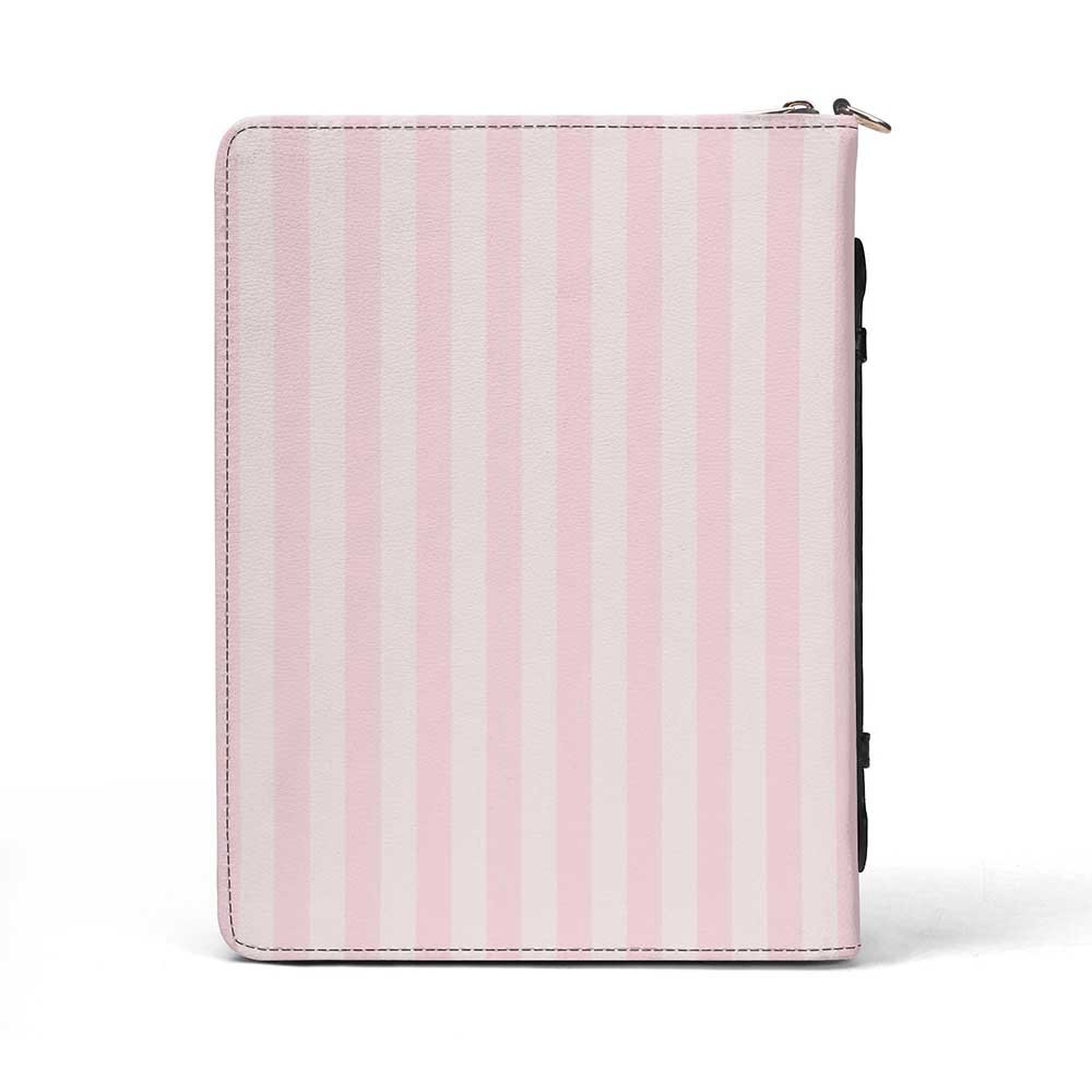 Personalized Name PU Vegan Leather Bible Book Cover, Coquette Bow Girly Pink Bible Cover, Christian Gift, Bible Case, Book Lover Gift